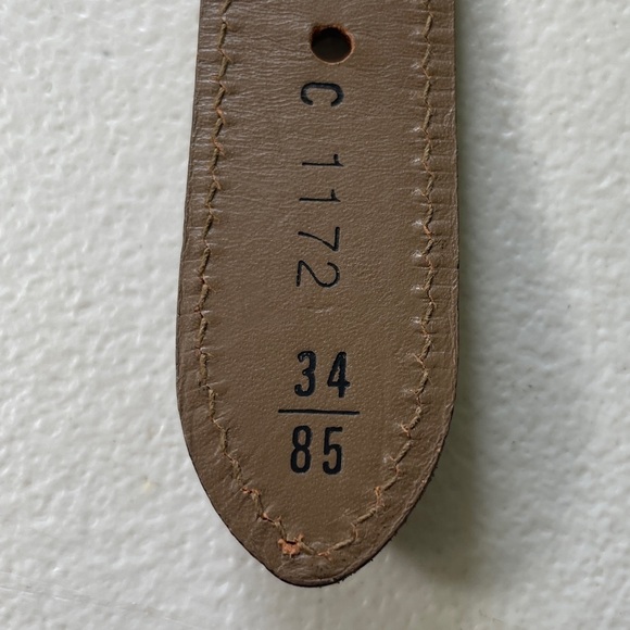 VTG Jaeger Woven Leather Belt Buckle Taupe Unisex Size 34” 90s Style Preppy Boho - Picture 2 of 8